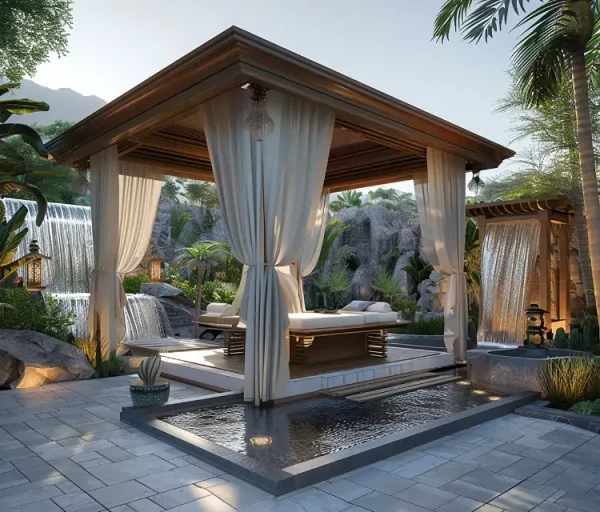 6x7m 4-post terrace garden weatherproof custom size freestanding gazebo