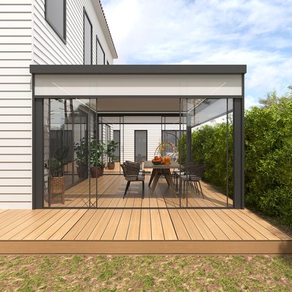 Luxury Patio Waterproof Gazebo Motorized Aluminum Pergola