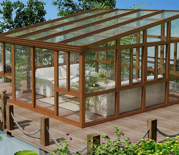 Retro-style sunroom